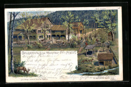 Lithographie Winterthur, Gasthaus Bruderhaus, Wildgehege  - Other & Unclassified