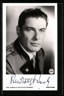 AK Schauspieler Rudolf Prack In Trachtenjacke, Mit Original Autograph  - Acteurs
