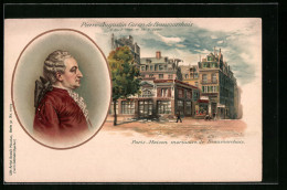 Lithographie Pierre-Augustin Caron De Beaumarchais, Paris-Maison Mortuaire De Beaumarchais  - Schrijvers