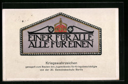 AK Berlin-Kreuzberg, Nagelung In Der 20. Gemeindeschule Waldemarstrasse  - Weltkrieg 1914-18