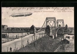 AK Wilhelmshaven, Zeppelin Bei Der Kaiser Wilhelm-Brücke  - Dirigibili