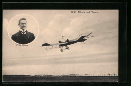 AK Willi Albers Auf Flugzeug Taube, Portrait  - Otros & Sin Clasificación