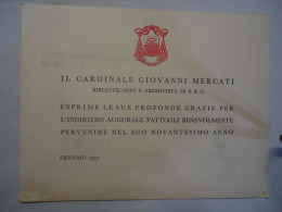 VATICAN POSTCARDS 1957 IL CARDINALE GIOVANNI MERCATI - Vatikanstadt