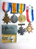  Rare WW1 Double Issue Medals British Red Cross & RAMC Trio Plus Extras - Armée De Terre