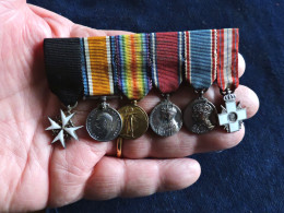  Original WW1 Miniature Medal Group With Order St. John & V.rare Yugoslavia Cross - Armée De Terre