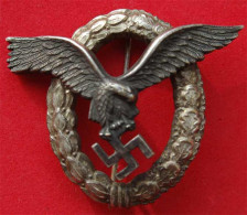 GERMAN WW2 LUFTWAFFE PILOT Badge - Armée De L'air