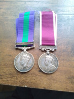  WW2 Medal Pair GS Medal Palestine Long Service Medal To Royal Irish Fusiliers - Autres & Non Classés