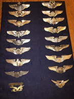  World War II U.S. Military Medal Bomber Pilot Wings Pin Sterling Lot Of 18 Pins - Etats-Unis
