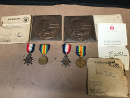  WW1 DEATH PLAQUES + MEDALS PERCY & HARRY PORTER MIDDLESEX RGT + DOCUMENTATION - Autres & Non Classés