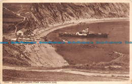 R113082 Steamer At Landing Stage. Lulworth Cove. Harvey Barton. No 35506. 1954 - World