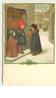 N°11757 - Carte Illustrateur - Pauli Ebner - Enfants Sur Un Pas De Porte - Ebner, Pauli
