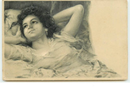 N°16314 - Carte Gaufrée - Jeune Fille Lassive - Frauen