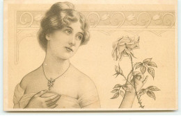 N°16313 - Jeune Femme Tenant Une Rose - Gamelin, R. Hue Successeur - Chocolats, Thés, Cafés, Et Vanilles - Women