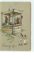 N°9829 - Carte Fantaisie - Ostergrusse - Enfants Et Lapins Habillés - Pasen
