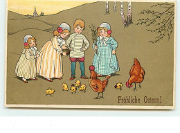 N°9830 - Carte Fantaisie - Fröhliche Ostern - Enfants Et Poussins - Pasen