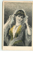 N°8740 - Carte Fantaisie - Femme Avec Un Voile - Frauen