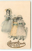 N°18417 - MM Vienne N°534 - Bonne Année - Fillettes Portant Des Bouquets De Fleurs - Nouvel An