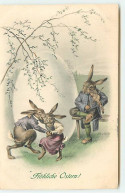 N°18435 - MM Vienne N°429 - Fröhliche Ostern - Lièvre Jouant Du Violon Pour Un Couple De Lièvre Dansant - Easter