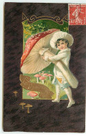 N°18446 - Carte Gaufrée - Gage D'affection - Enfant Portant Un Champignon - Autres & Non Classés