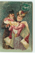 N°8593 - Carte Fantaisie Gaufrée - Bonne Et Heureuse Année - Couple - Nieuwjaar