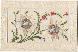 N°12854 - Carte Brodée - Bonne Année - Edelweis - Embroidered