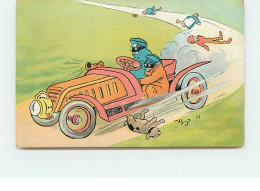 N°15105 - Sport Automobile - Hommes En Voiture Roulant à Fond La Caisse - Other & Unclassified