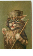 N°12867 - M. Boulanger - Chat Portant Des Lunettes, Un Chapeau - 1900-1949