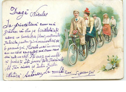 N°12899 - Hommes Et Femmes En Vélo - Other & Unclassified