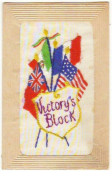 N°8652 - Carte Brodée - Victory's Block - Drapeaux - Embroidered