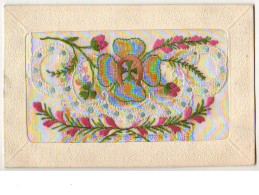 N°7657 - Carte Brodée Avec Rabat -Trèfle à 4 Feuilles Et Fer à Cheval - Embroidered