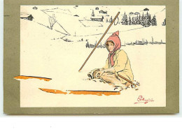 N°11716 - Carte Illustrateur - Pellegrini - Skieuse Assise Dans La Neige - Klein, Catharina