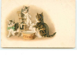 N°8668 - Carte Fantaisie - Chats Faisant Leur Toilette - Autres & Non Classés