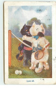 N°8667 - Carte Fantaisie - Love All - Chats Jouant Au Tennis - Autres & Non Classés