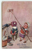 N°9673 - Carte Illustrateur - Arthur Thiele - Freie Bahn Dem Tüchtigen - Enfants Peignant Un Mur - Thiele, Arthur