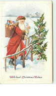 N°6577 - Carte Gaufrée - With Best Christmas Wishes - Santa Claus - Santa Claus
