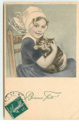 N°9677 - Carte Illustrateur - MM Vienne N°296 - Fillette Et Son Chat - Vienne