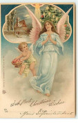 N°6481 - With Best Christmas Wishes - Angelot Et Ange - Autres & Non Classés