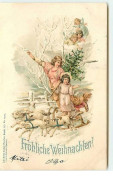 N°7583 - Carte Fantaisie - Fröhliche Weihnachten - Ange Gardien Sur Une Luge Tirée Par Des Moutons - Otros & Sin Clasificación