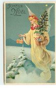 N°9692 - Carte Fantaisie Gaufrée - Joyeux Noël - Ange Gardien - Autres & Non Classés