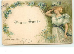 N°8693 - Carte Fantaisie - Bonne Année - Femme Accoudée - Año Nuevo