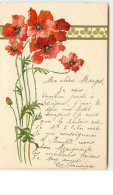 N°11746 - Carte Fantaisie Gaufrée - Art Nouveau - Coquelicots - Autres & Non Classés