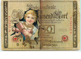 N°9700 - Carte Fantaisie - Billet Allemand, Pièces - Munten (afbeeldingen)