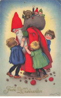 N°23980 - Noël - F. Baumgarten - Fröhe Weihnachten - Enfants Autour Du Père Noël - Ours En Peluche -Teddy Bear - Otros & Sin Clasificación