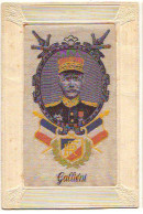N°23952 - Carte Tissée Soie - Militaire - Portrait De Galliéni - Carte Vendue En L'état - Brodées