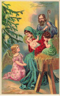 N°23983 - Noël - Gesegnete Weihnachten - Scène De La Nativité - Ange - Autres & Non Classés