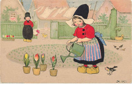 N°23962 - F. Baumgarten - Jeune Fille Arrossant Des Tulipes - Hollandais - Baumgarten, F.