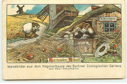 N°21819 - Hamster Arbeit - Paul Neumann - Hamsters, Moulin à Vent - Berliner Zoologischen Gartens - Gekleidete Tiere