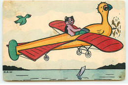 N°21720 - HAW - MM Vienne N°565 - Fröhliche Ostern - Chat Dans Un Avion En Forme D'oiseau - Vienne