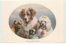 N°21741 - MM Vienne N°1194 - Vier Temperamente - Chiens, Dont Un Bouledogue, Un Caniche ... - Chiens