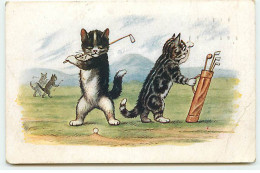 N°20742 - Chat - J. Salmon - Style Wain ??? - Chats Jouant Au Golf - 1900-1949